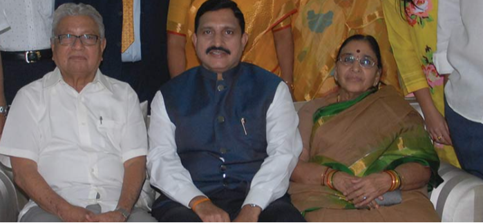 Shri Yalamanchili Sujana Chowdary Garu with his father Sri Yalamanchili Janardhana Rao Garu and mother Smt. Susheela Kumari Garu
